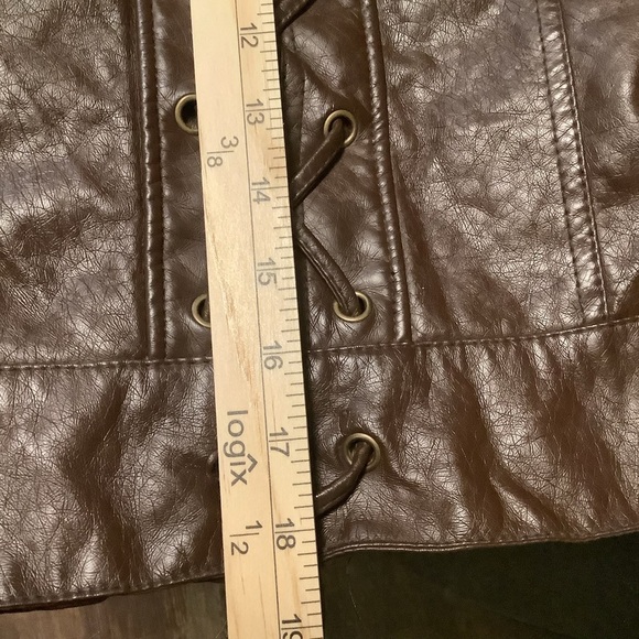 Therapy Women’s street wear motto bikercore small festival faux leather jacket - Picture 11 of 12